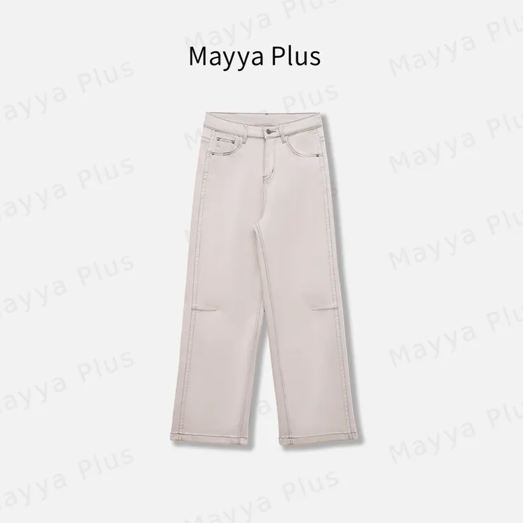 【常穿裤】Mayya Plus麦芽定制流光风直筒百搭九分牛仔裤子32537269