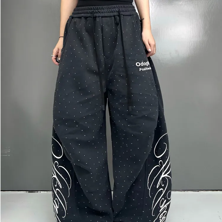 O-DOG 满钻手写字卫裤 简约限定百搭舞蹈裤子四季透气男女款odog