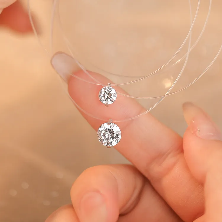 吊坠925银锆石 人鱼之泪项链轻奢高级感颈链小众首饰女款简约饰品