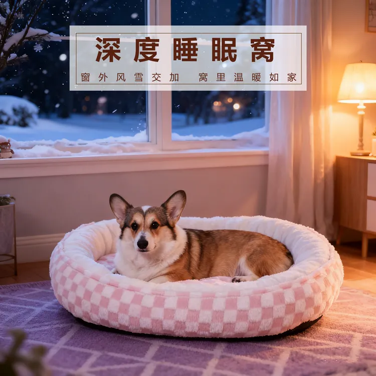 秋冬加厚保暖四季通用狗窝猫窝宠物窝适合中小型犬泰迪可拆洗沙发