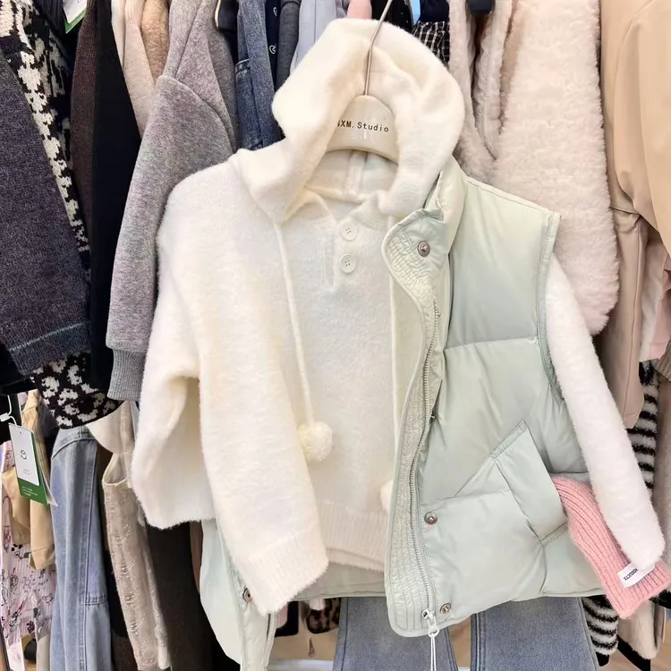 X.M软糯到惊讶~韩系松弛感“小毛球”女童水貂绒连帽衫