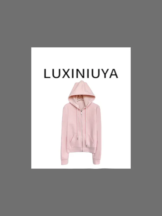 【LUXINIUYA】羊 毛+桑蚕丝+醋酸 高质量版本抽绳开襟外套#QDS134