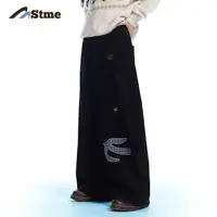 早乙女惠子saotome海鸥贴布绣灯芯绒弯刀阔腿裤STMCK244501