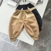 男童一体绒裤子秋冬款小童冬款儿童冬装休闲裤加绒工装裤