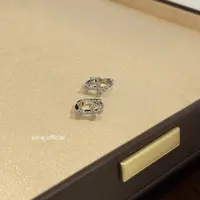 铜合金耳饰 银色暗号个性十字架耳扣【R508】