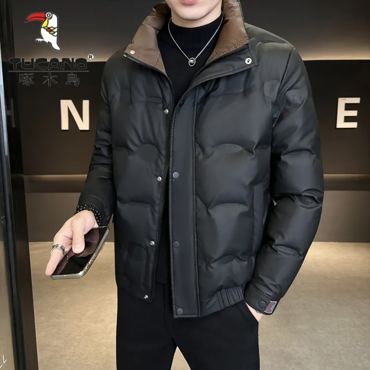 啄木鸟2025新款立领鸭绒男士休闲羽绒服保暖加厚档次百搭潮流宽松