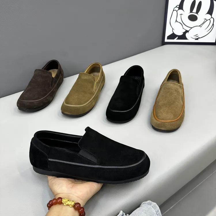男士休闲时尚潮流男鞋百搭一脚蹬懒人鞋复古休闲软底开车大头鞋