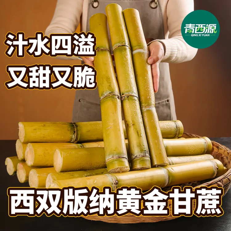 云南新鲜甘蔗现砍现发多汁清甜当季水果