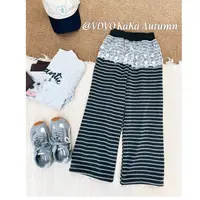 【VOVO品牌店】【花边条纹】亲子兄妹童装高定长裤 W25071805