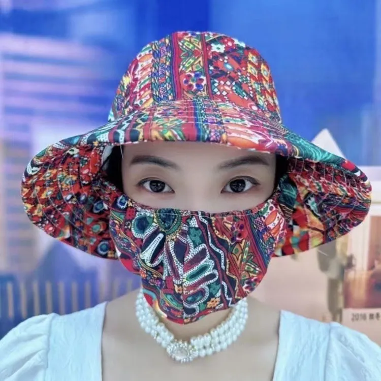 2025春夏季防晒帽面罩一体防晒防风防尘土骑车必备好物时尚装扮