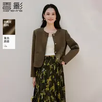 【直播专享】F85A458短外套 香影咖色仿麂皮短外套秋季新款正肩万