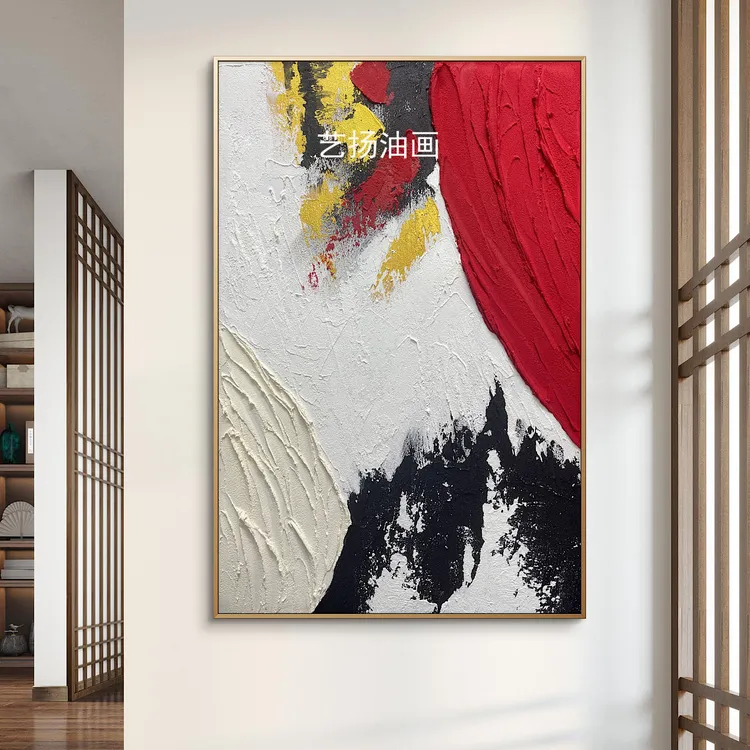 原创《鸿运升腾》抽象装饰画客厅落地大幅挂画设计师油画玄关过道画