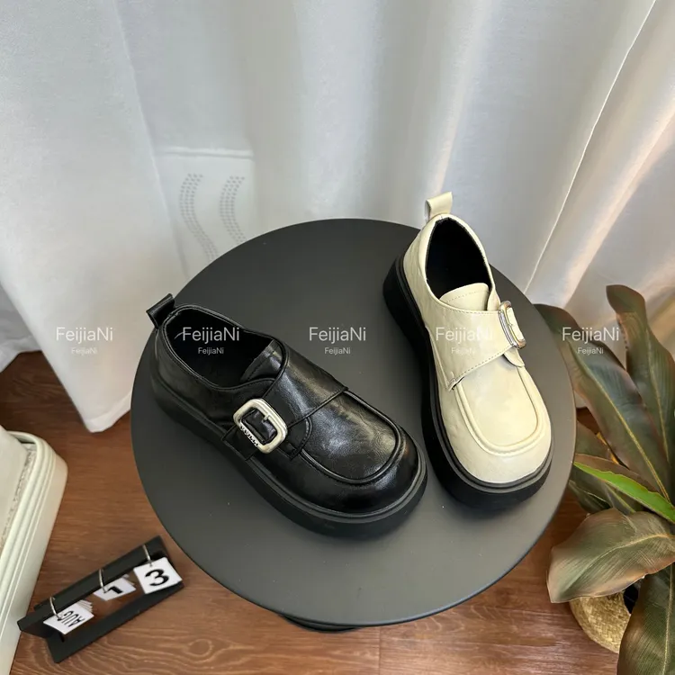 FeiJiaNi/斐佳妮2025秋季新款松糕厚底乐福鞋女英伦学院风小皮鞋