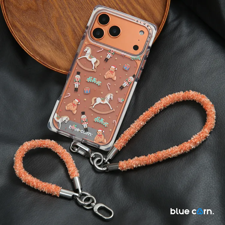 Bluecorn冬季限定月光银五金毛茸茸 阳光甜橙/雪漫樱花手机挂绳