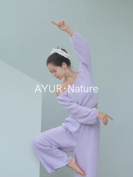 Ayur·Nature婴儿棉花边一字肩禅意疗愈瑜伽套装