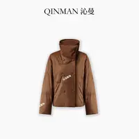 沁曼81057 90白鸭绒麂皮绒美拉德系羽绒服女冬季新款保暖外套