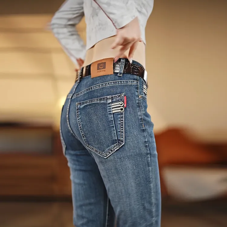 2025复古灰直筒舒适百搭牛仔裤男弹力修身男士长裤潮流男牛仔裤子