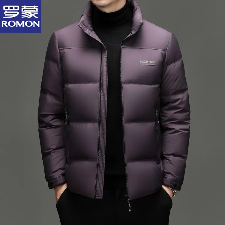 罗蒙冬季羽绒服男士2025新款立领保暖短款外套加厚百搭男装上衣潮