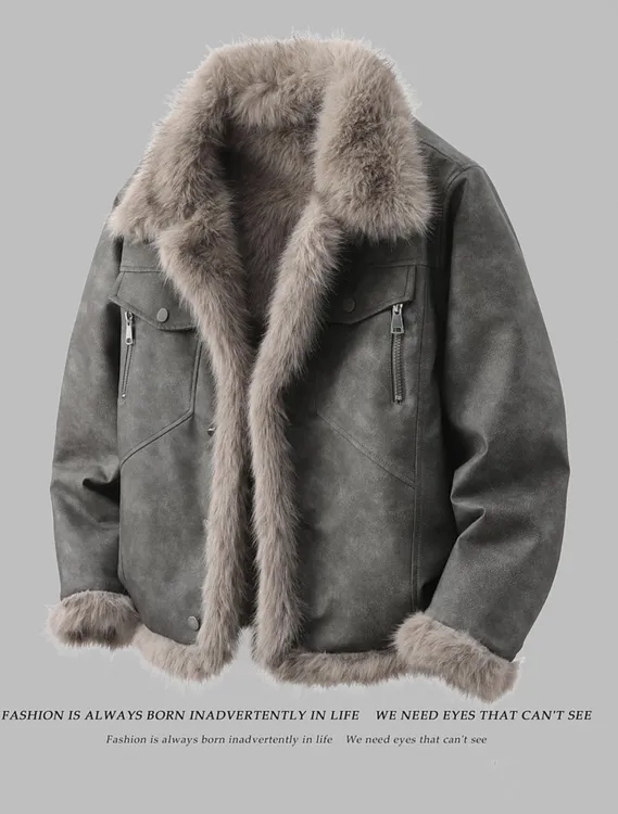 【双面穿长毛】轻奢皮毛一士冬季加厚保暖外套情侣装双面穿夹克貂绒