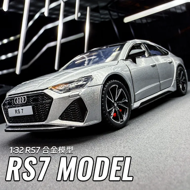 1:32奥迪RS7合金车模男孩声光回力金属玩具跑车仿真汽车模型摆件