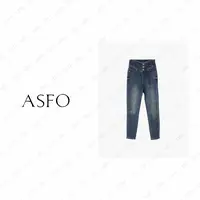 【AS三粒扣】25新复古时尚高腰百搭修身牛仔小脚裤AS25QNZK040222