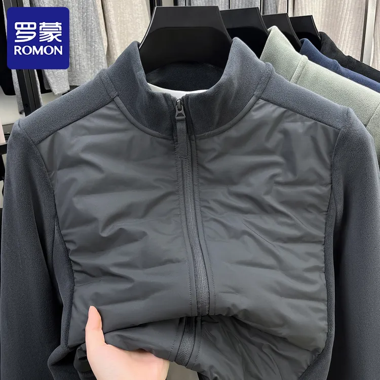 罗蒙秋冬90鸭绒立领羽绒服户外男士抓绒奥粒绒抗寒保暖夹克外套男