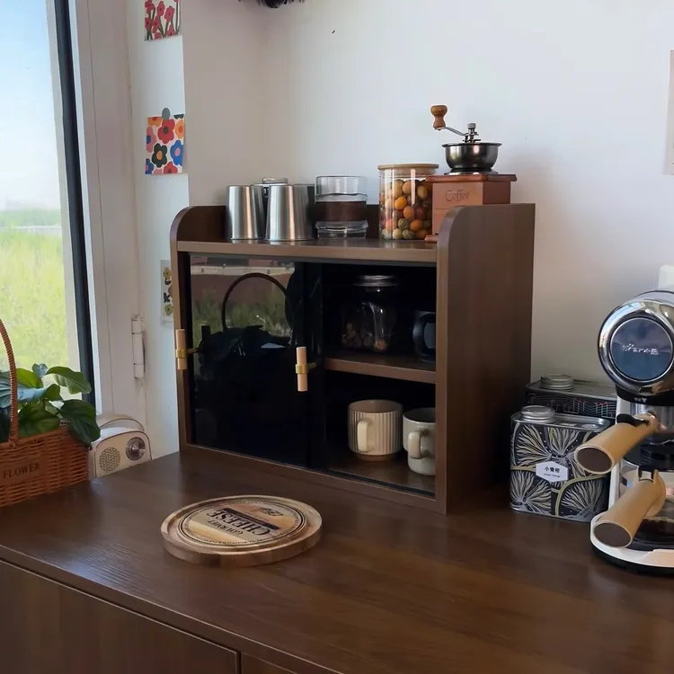 【年终大促】木质防尘转角架有效防止物品掉落餐边柜杯子架置物架