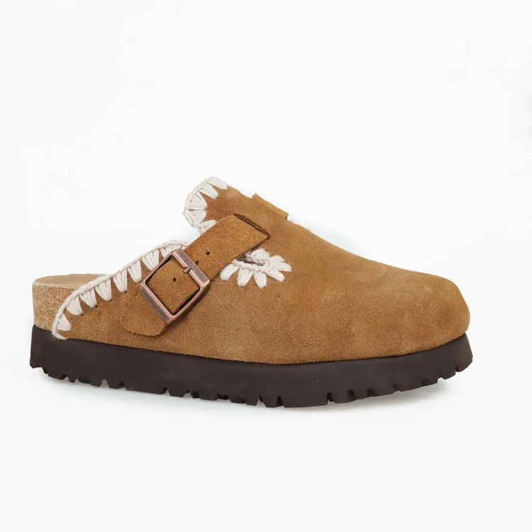 编织勃肯【5厘米】桑坡L88琥珀流光小个子秋季编织博肯一脚蹬懒人鞋