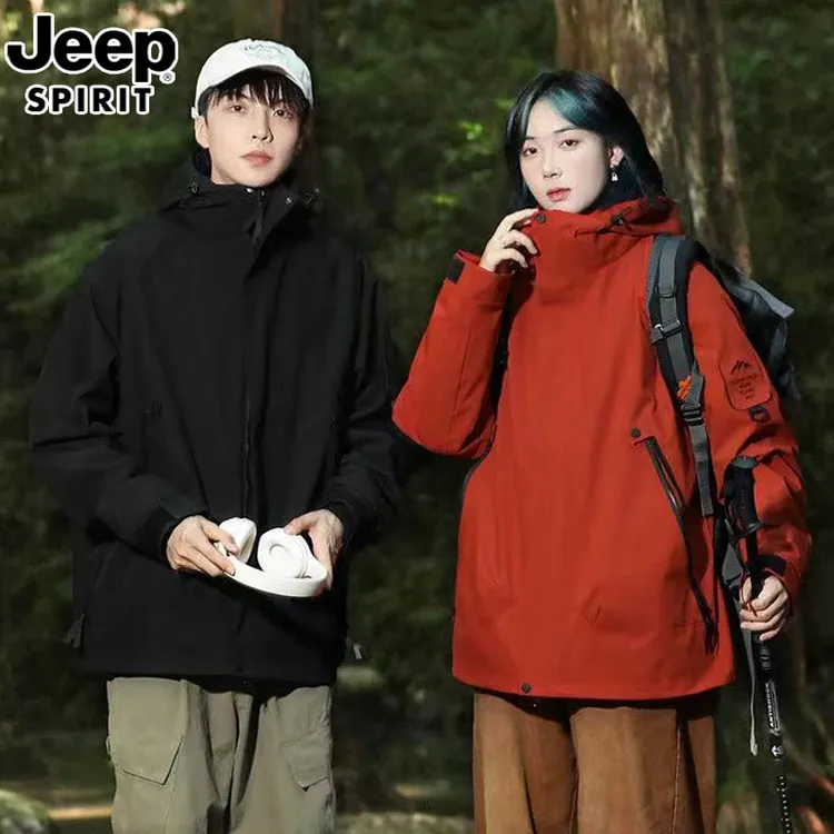 JEEP吉普新款棉服外套防风防水冲锋衣男女男士外套秋冬款棉衣夹克
