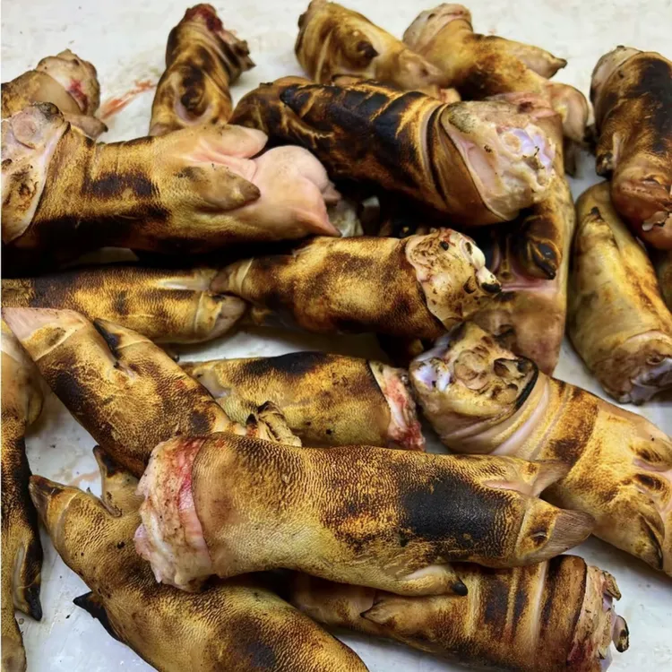 猪前蹄新鲜猪脚-带筋一级蹄火烧毛5斤包邮