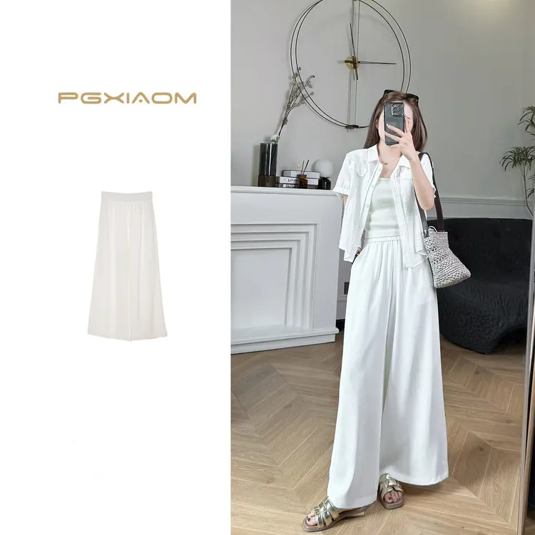 【PGXIAOM】润秀定制白色九分西装阔腿裤KZ4223