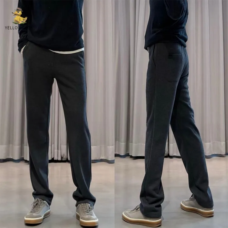 轻奢高品质男士休闲裤2026秋冬简约垂感欧货直筒裤高档刺绣阔腿裤