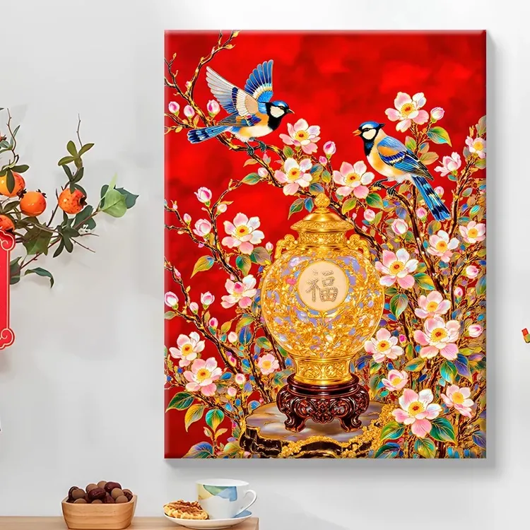 华灯映彩|数字油画diy真心遮盖六代颜料填涂色手绘礼物油彩装饰画