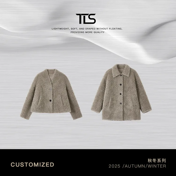 TT【小火炉】澳洲进口初剪羊毛芭莎卷颗粒感保暖单排扣外套PC5057