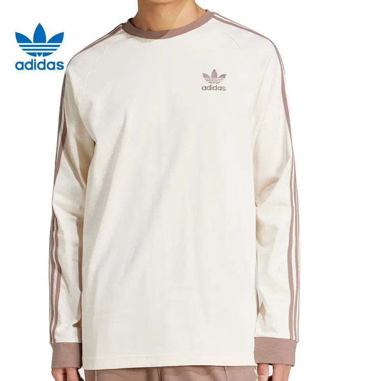 adidas阿迪达斯男子3-STRIPES LS T针织无领长T恤JN7022