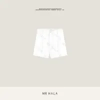  MRHALA 月恒精织丝感亚麻紧织双唇袋中裤女 LK54097