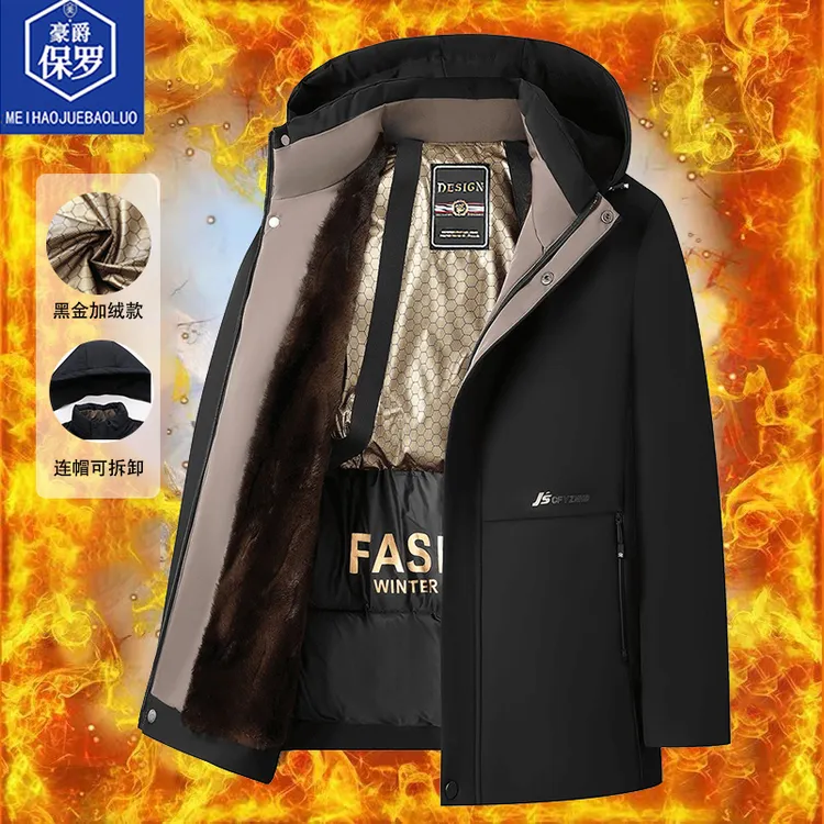 【黑金加绒】豪爵保罗冬款反季男款外套男士派克加厚保暖26825