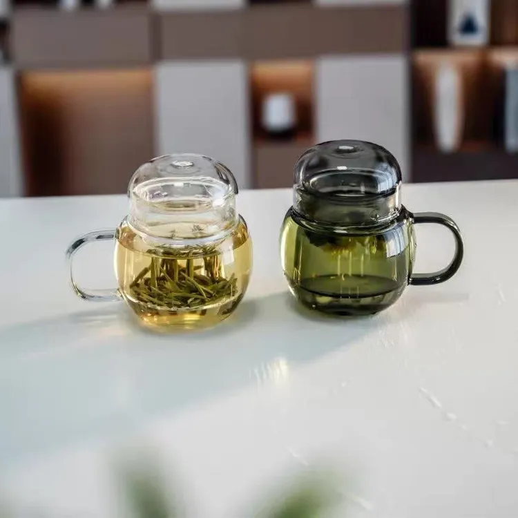 高硼硅玻璃创意款小团子墩墩壶可泡花茶咖啡可加热