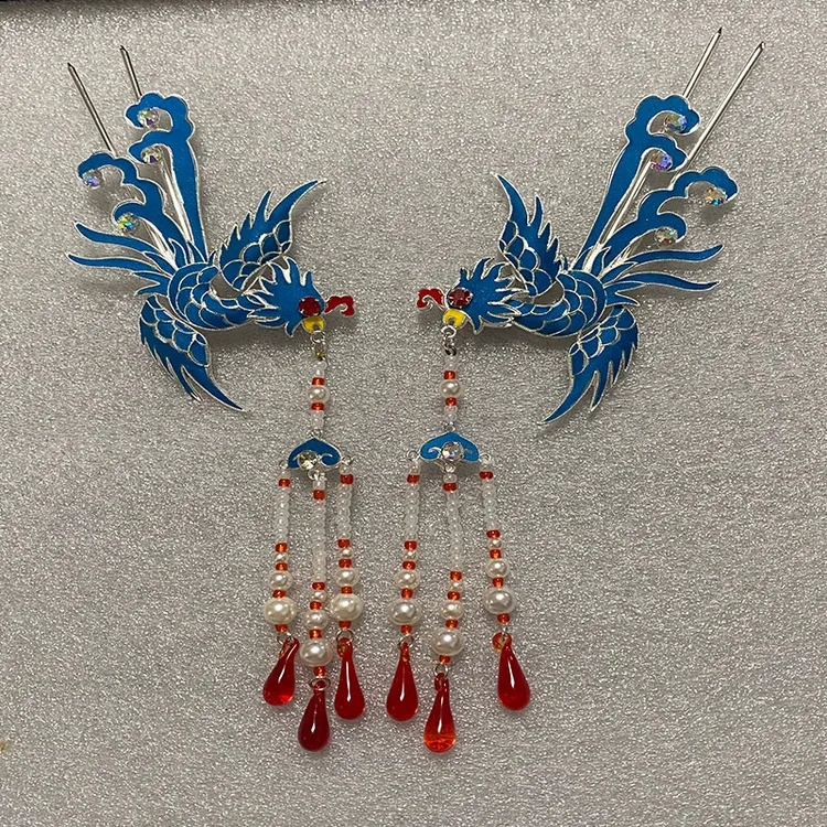 一对装南派点绸小偏凤戏剧京剧头面头饰黄梅戏越剧青衣花旦小姐b