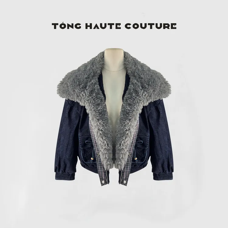 【星奈】冬季新国标95白鸭绒植绒牛仔拼接时尚羽绒服 YW502