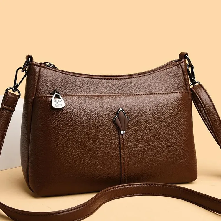 吉尼斯袋鼠正品真皮女包2025新款斜挎包包大容量单肩包妈妈手提包