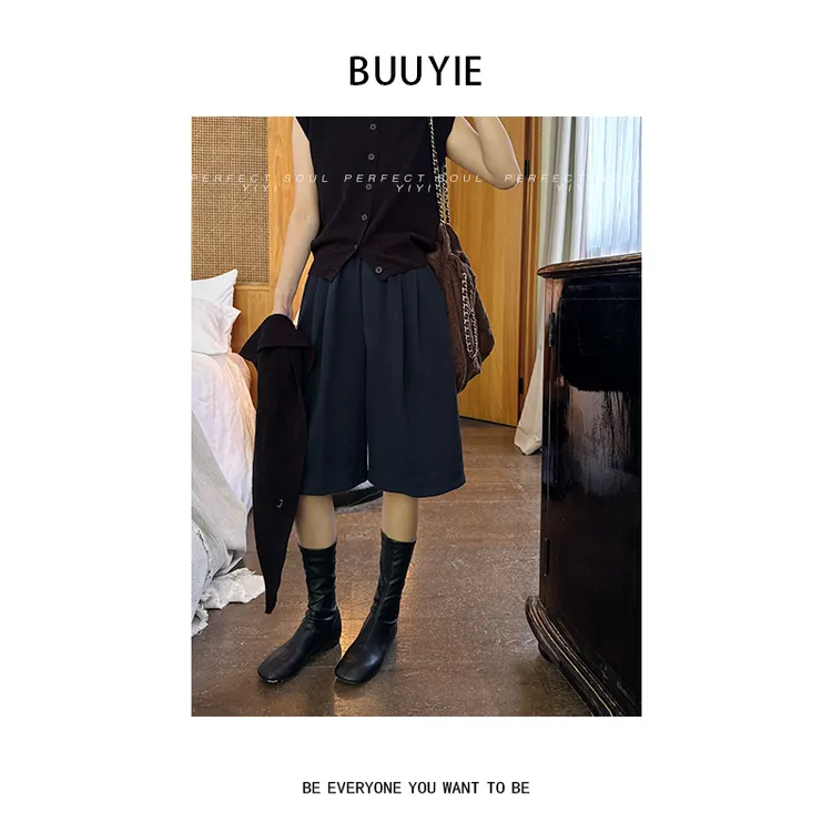 BUUYIE 25SS【汀兰】高级新款休闲百搭宽松显瘦短裤 250821