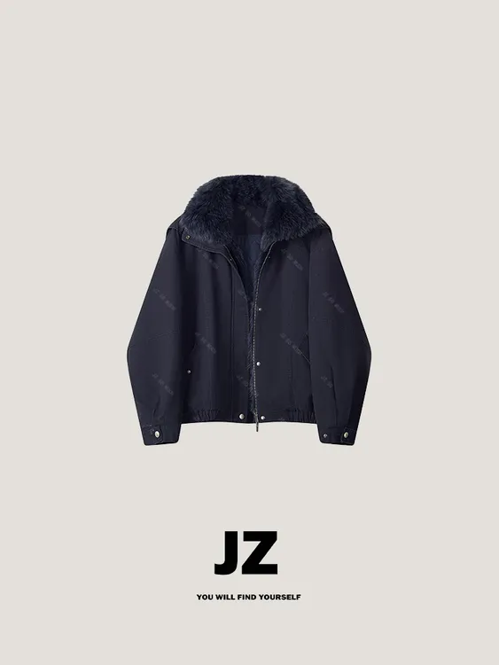 金子/JZ SO MUCH【冰岛紫水晶】狐狸毛领工装羊毛棉派克