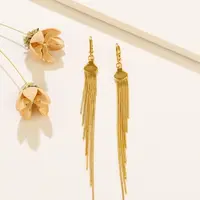 铜合金耳饰 铜合金耳饰《七线长款流苏耳筘款》时尚百搭长款饰品