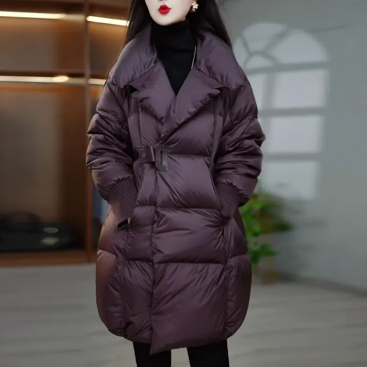 气质设计感高端时尚中长款羽绒服女2025冬季新款显瘦加厚保暖外套