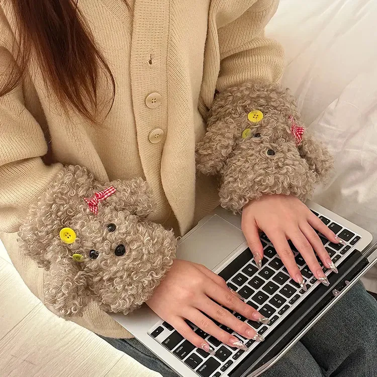 卷毛袖套女秋冬羽绒服专用防污防脏2025新款高颜值儿童宝宝袖头套