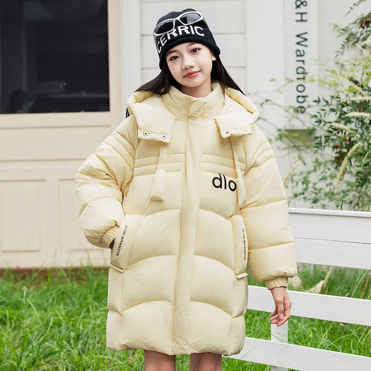 新款女童棉服长款洋气中大童冬季童装女孩加厚外套韩版