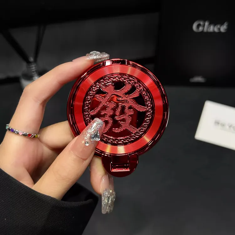 粘贴式陀螺旋转手机支架黏贴背贴新年發可转动折叠指环扣超薄贴片