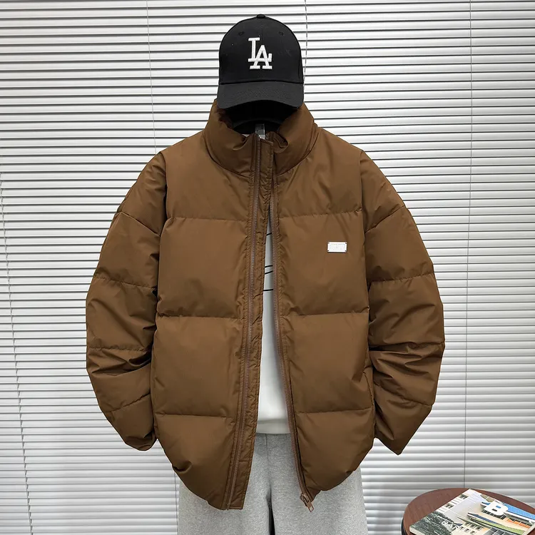 立领无帽轻薄羽绒服男士冬季短款大码青少年宽松潮流休闲羽绒外套