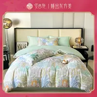 【郑国霖专属】觉西施*100%莱赛尔数码印花四件套天鹅堡TC